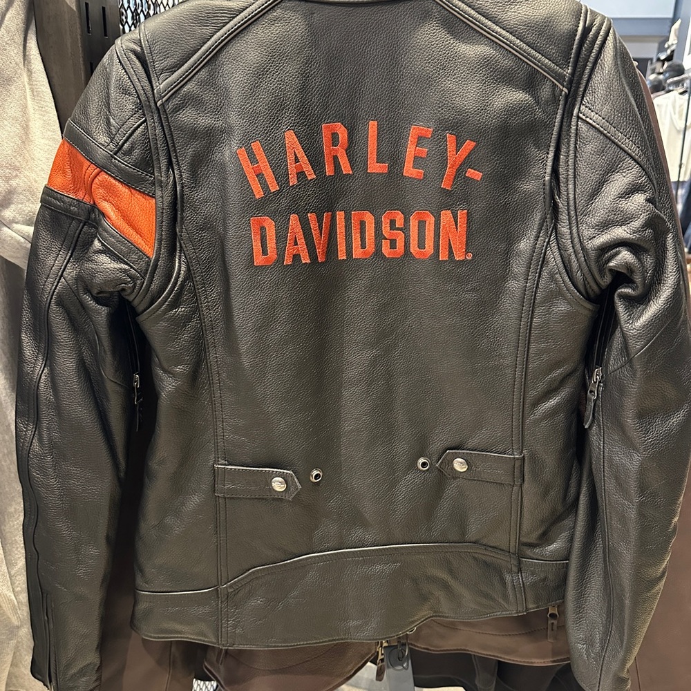 Harley-Davidson Black and Gray Leather Jacket